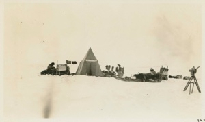 Image of MacMillan party in camp on ice cap